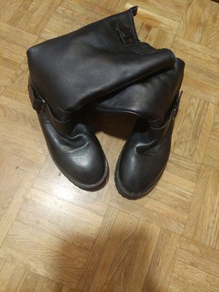Botas Zara 38 - Piel - Borreguillo