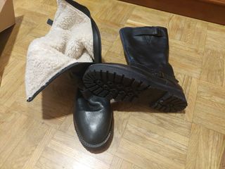 Botas Zara 38 - Piel - Borreguillo