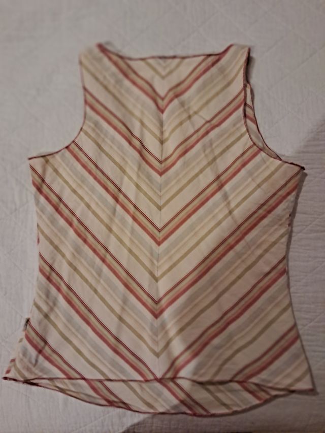 Camisa Blue Jeans M rayas beige, rojo, verde....