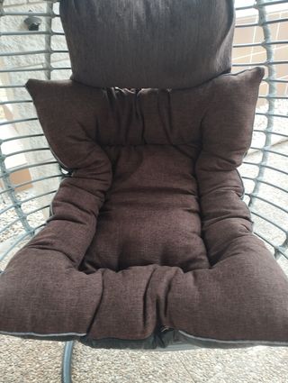 Silla colgante ratán - Cojines marrón