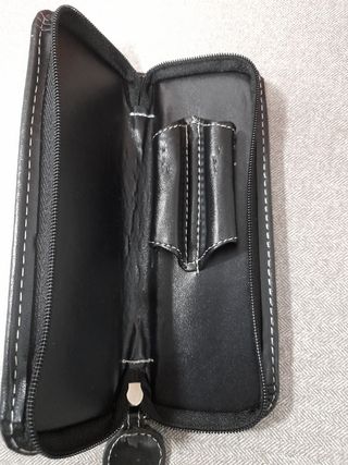 Estuche negro cremallera para dos piezas 