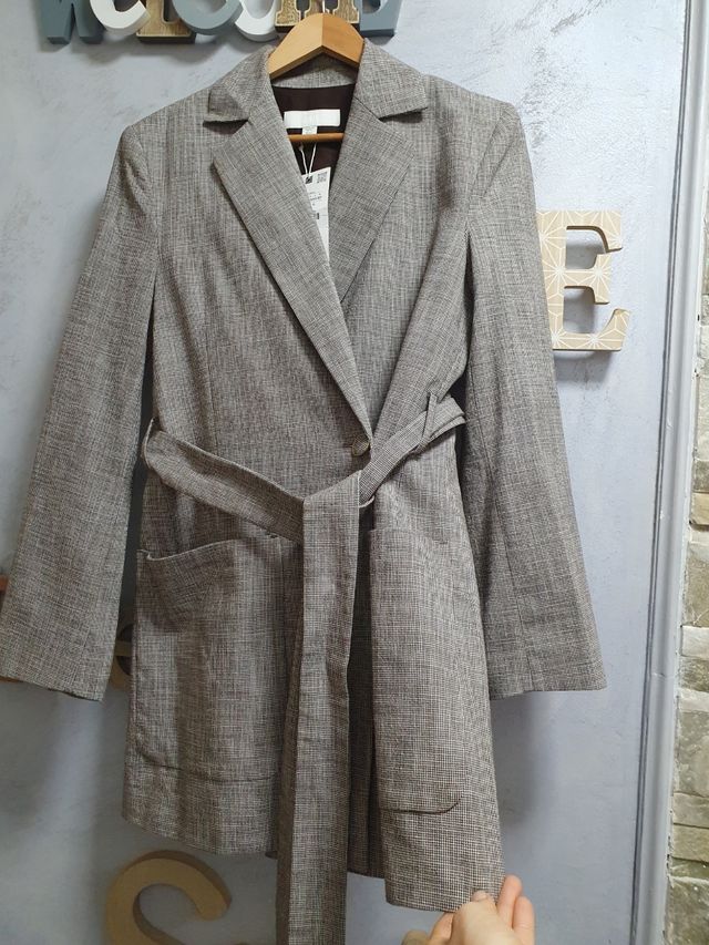 Blazer Zara - Gris y marrón
