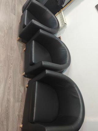 2 Butacas piel sintética negra