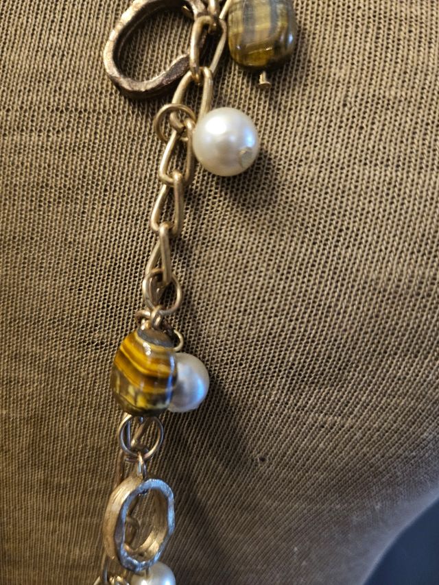 Collana lunga oro e perle