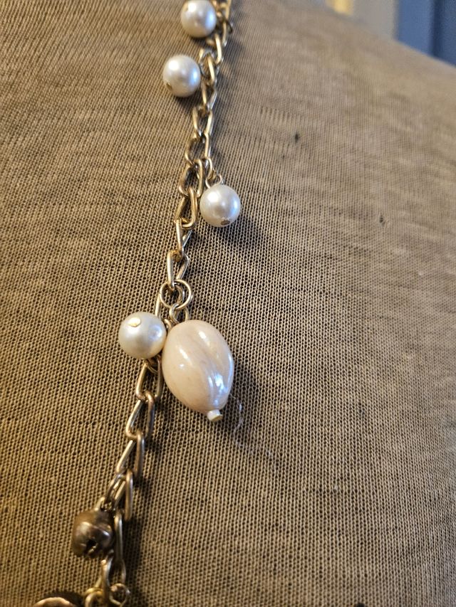 Collana lunga oro e perle