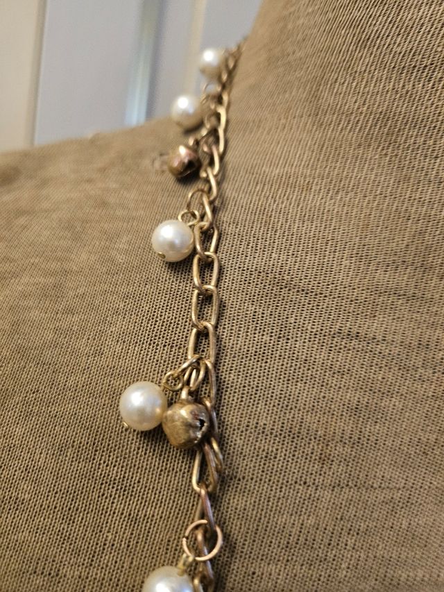 Collana lunga oro e perle