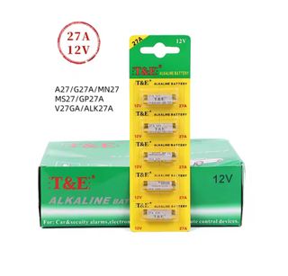 Pilas alcalinas T&E 27A 12V - 5uds, nuevo.