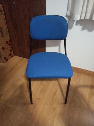 Silla oficina azul - metal