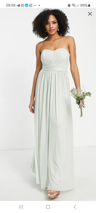 Vestito ASOS chiffon verde menta tg XL