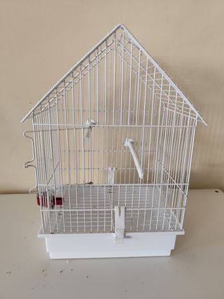 Jaula pajaros blanca