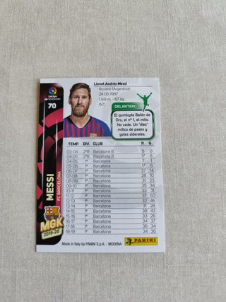 Cromo Messi FC Barcelona 2019-20