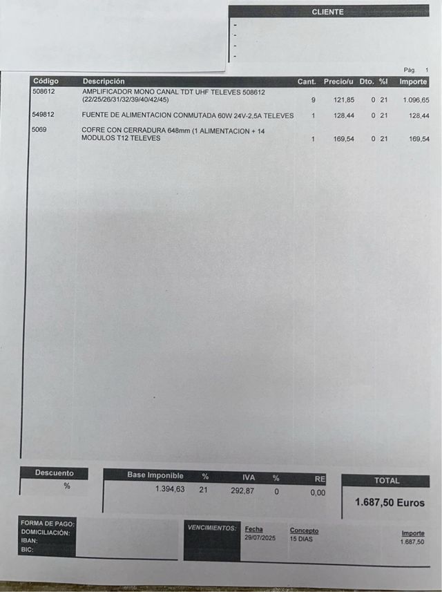 Televes 508612 - 12 Módulos