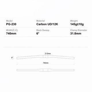 Manillar progress MTB PG-230 Flat 740mm 31.8