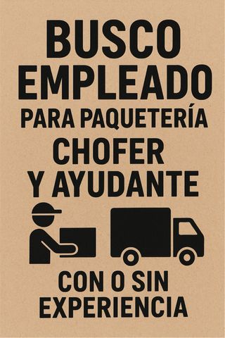 Busco chofer y ayudante , para paqueteria