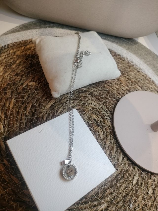 Colar zircão em prata