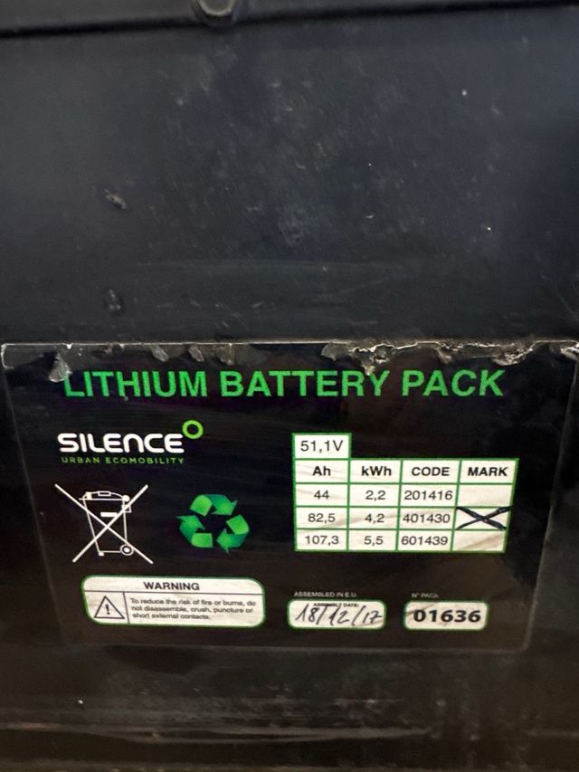 Batería Silence S02 51,1V moto electrica
