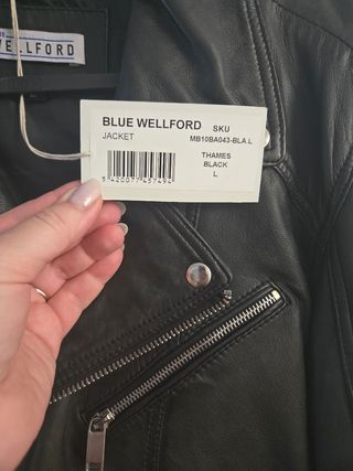 Cazadora cuero negra BLUE WELLFORD