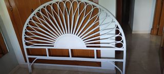 Cabecero cama ratán blanco, válido cama 135 y 150