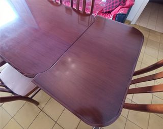 Mesa comedor extensible + 6 sillas madera