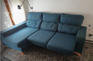 Sofá chaise longue azul marino