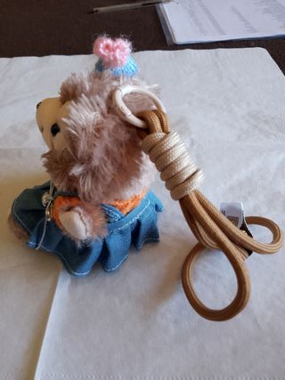 Ciondolo orso - Borsetta beige e blu
