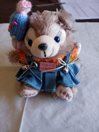 Ciondolo orso - Borsetta beige e blu