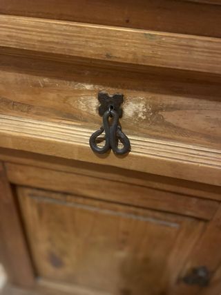 Cabecero y mesita de noche de madera maciza