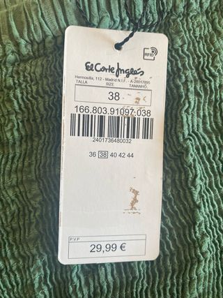 Falda El Corte Inglés - Verde - Talla 38