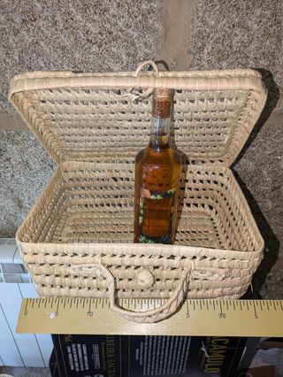 Maleta de palma tipo picnic