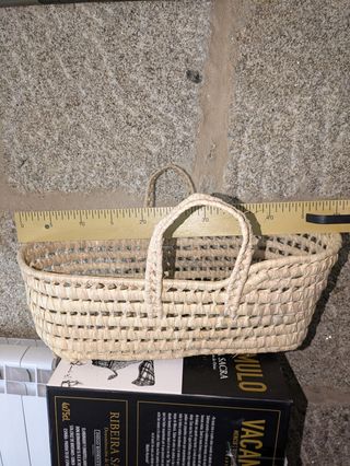 Maleta de palma tipo picnic