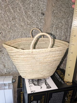 Maleta de palma tipo picnic