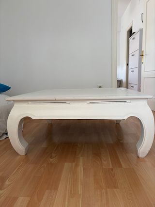 Mesa baja de centro blanca madera