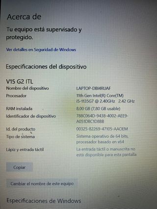Portátil Lenovo V15 negro