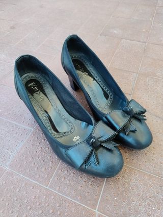 Scarpe Keys nere n.35 - Pelle - Tacco 5,5