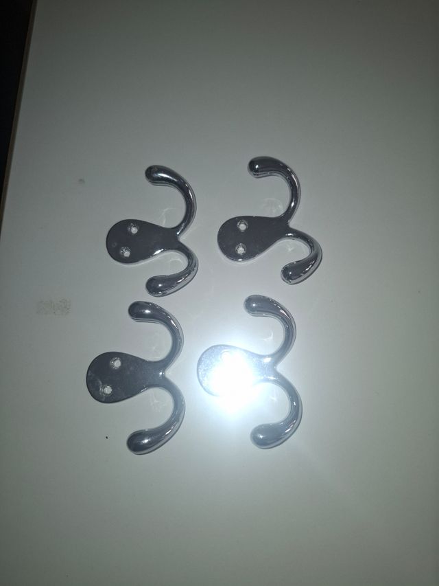 4 Ganchos Pared Baño Cromados