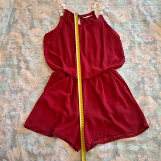 Tutina rossa spalline fiorellini