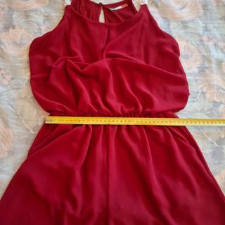 Tutina rossa spalline fiorellini