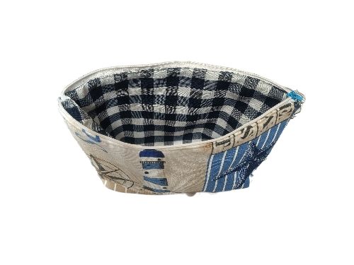 Bolso tote playa - azul y beige