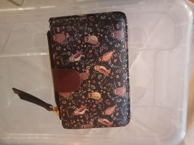 Monedero búhos - rosa y azul marino