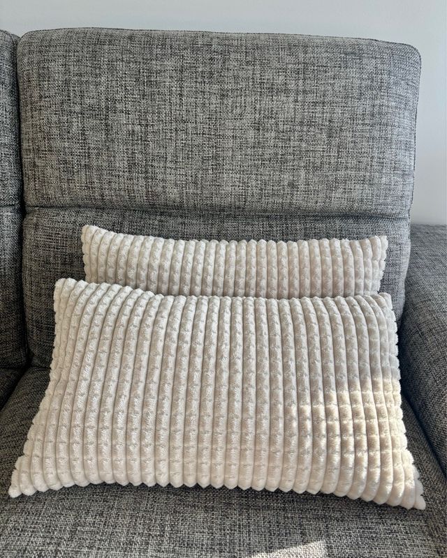 Dos Cojines decorativos beige - terciopelo