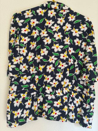Chaqueta - blusa Mary West - Flores Azul