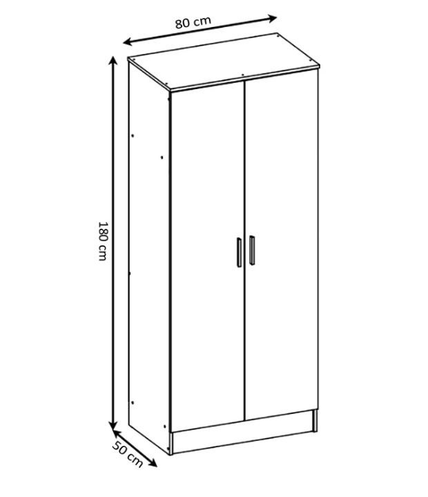 Armario blanco 2 puertas - 180cm