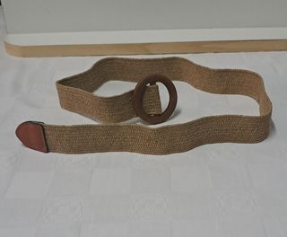 Cintura elastica con fibbia in legno