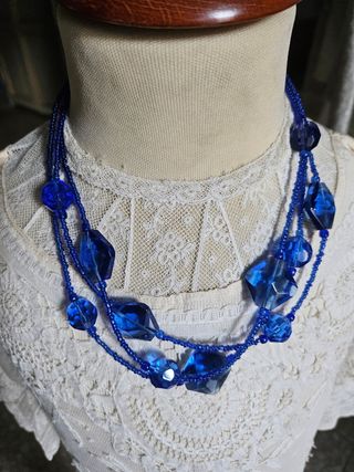 Collana sfaccettata blu