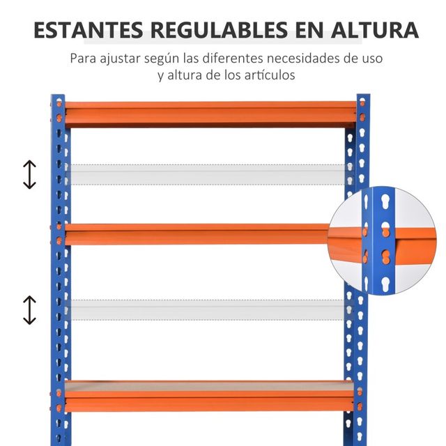 Estantería metálica 5 estantes - 80x40x182cm