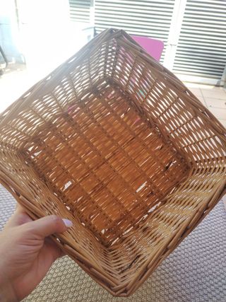 Cesta mimbre cuadrada