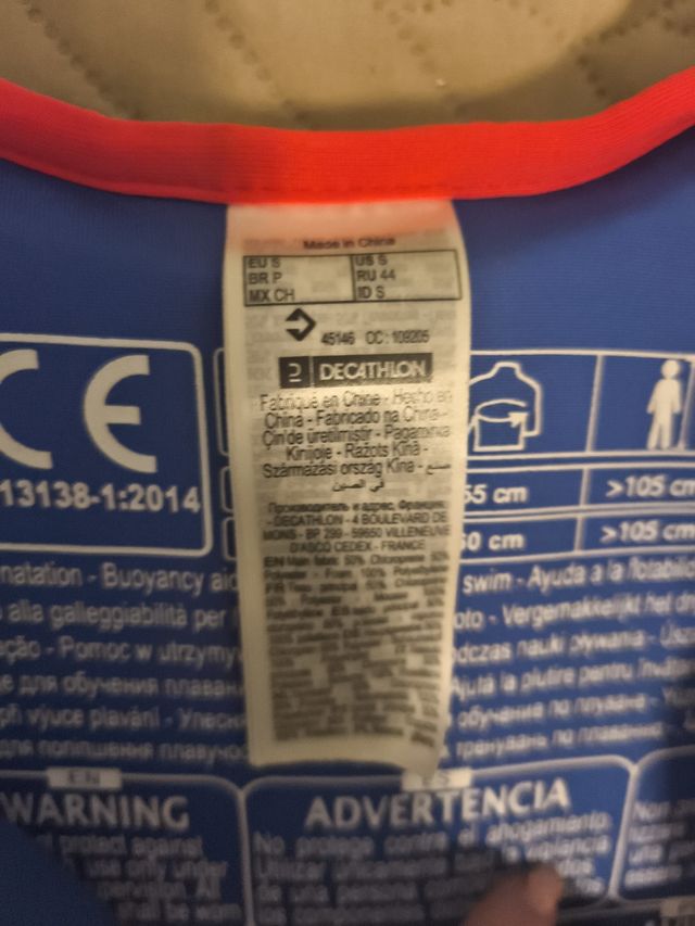 Chaleco natación infantil Nabaiji Decathlon