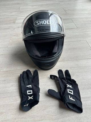 Casco SHOEI NXR Negro Mate Talla S + Guantes 