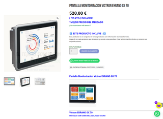 Pantalla camper Victron cerbo Ekrano GX 70