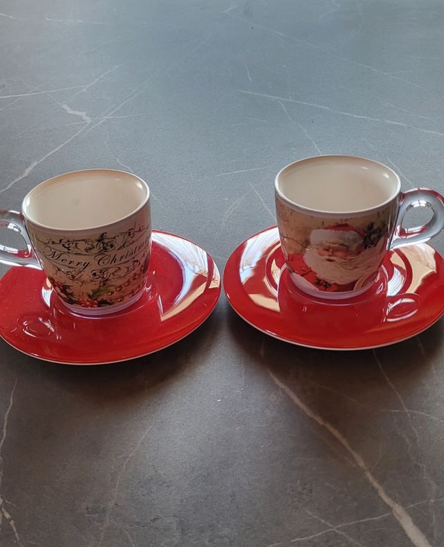 2 Tazzine Natale Ceramica
